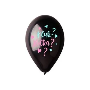 Balónek Balónek černý s českým nápisem Kluk ? Holka ? - Gender reveal - 30 cm -1 ks