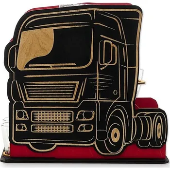 Žertovný předmět Dřevěný stojan kamion s lahvičkou a štamperlíky