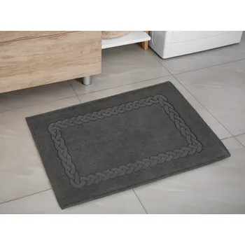 Koupelnová předložka Koupelnová froté předložka copánek tm. šedá – 70x50cm