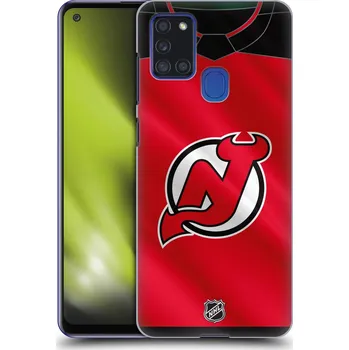 Pouzdro na mobilní telefon Pouzdro na mobil Samsung Galaxy A21s - HEAD CASE - Hokej NHL - New Jersey Devils - Dres (Obal, kryt pro mobil Samsung Galaxy A21s - Hokejové týmy - New Jersey Devils - Znak na dresu)