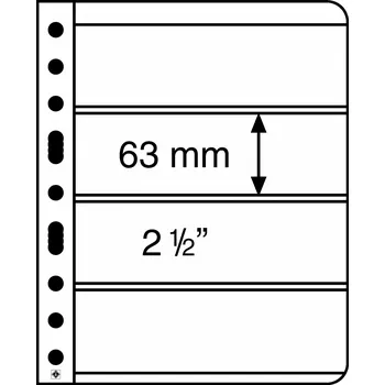 Obal pro sběratelský předmět LEUCHTTURM Albové listy VARIO, 4 kapsy, 195 x 63 mm Typ: Černé