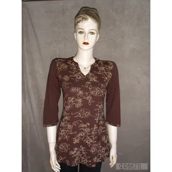 Dámská halenka Halenka Mašča, Barva Hnědá, Velikost XL 44, Materiál 96% Viskoza 4% Lycra