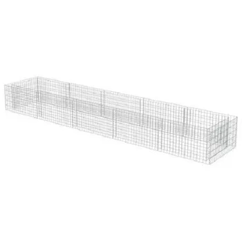 Vyvýšený záhon  Gabionový vyvýšený záhon 143553 450 cm stříbrný