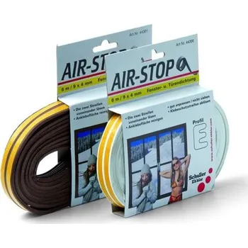 Těsnění do okna a dveří AIR-STOP těsnění do oken a dveří E profil 9 x 4 mm / 6 m hnědá