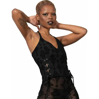 tílko dámské - Aria Flocked Halter - KILLSTAR - KSRA005100 - XXL