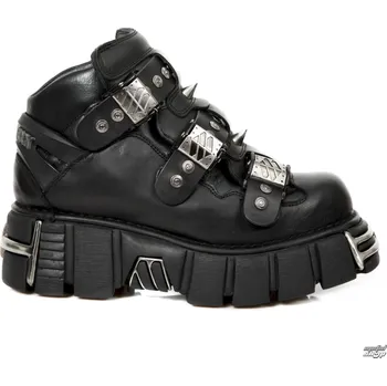 Pánská zimní obuv boty kožené unisex - ITALI NEGRO, NOMADA NEGRO, TOWER NEGRO ACERO - NEW ROCK - M.135-S1 - 41
