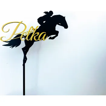 Dortová svíčka Zápich - Žena na koni (možnost jména, věku)