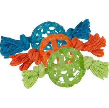 Hračka pro psa JW Míček Lattice děrovaný s provazem Velikost: S