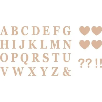 Party dekorace CHAKS Písmena nalepovací a srdce Rose Gold 7,5 cm 56 ks