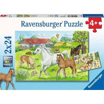 RAVENSBURGER Puzzle Ve stájích 2x24 dílků