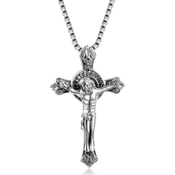 Řetízek Olivie Stříbrný náhrdelník JEŽÍŠ NA KŘÍŽI 5879 Ag 925; ≤8,0 g.