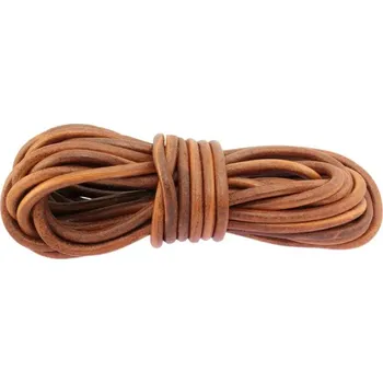 Vodítko pro psa RAK-Brno Stopovačka kulatá kožená - hnědá Délka: 10 m, Ucho: Ne, Šířka: 6 mm