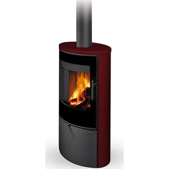 Krbová kamna ROMOTOP SONE G 01 keramika červená šarlatová 77900 - keramická krbová kamna s reliéfem a designovým sklem