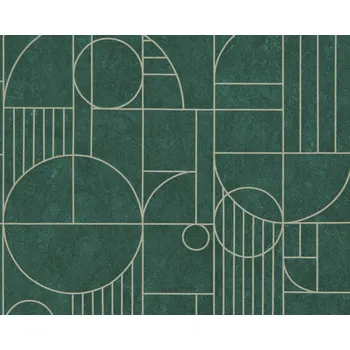 Tapeta Vliesová tapeta geometrická zelená, zlatá 386993 / Tapety na zeď 38699-3 My Home My Spa (0,53 x 10,05 m) A.S.Création