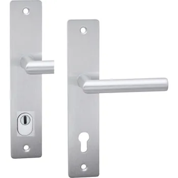 Dveřní kování COBRA BEZP.K. TOWER H S KLIKOU VISION PŘEKRYTKA Provedení: PZ (vložkový zámek), Povrch: F1 - stříbrný elox, Rozteč: 90 mm