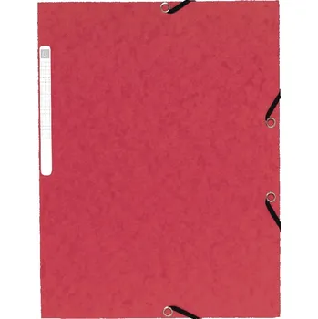 Archivační box Spisové desky Exacompta s gumičkou a štítkem, A4 maxi, prešpán, červená