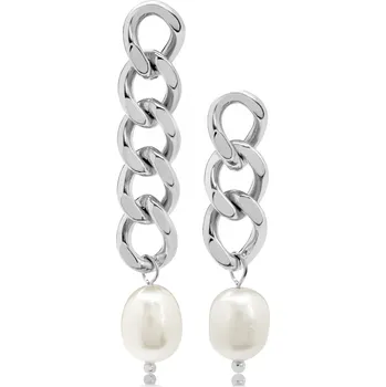 Náušnice Troli Asymetrické ocelové náušnice s pravými barokními perlami VAAXF344S + 2 měsíce na vrácení zboží