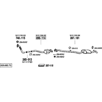Katalyzátor katalyzátor výroba AS/BM Bosal 99-114A