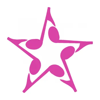 Samolepící dekorace SAMOLEPKA Music hvězda z not (16 - růžová) NA AUTO, NÁLEPKA, FÓLIE, POLEP, TUNING, VLASTNÍ TEXT, TISK, AUTOSAMOLEPKY.cz, POLEPY, OBRÁZEK, LOGO, SAMOLEPKY