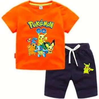 Dvoudílná souprava kraťasy + triko, Pokémon Barva: Oranžová, Velikost: 80 / 18M