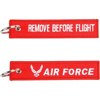 Klíčenka Remove Before Flight + Air Force červená