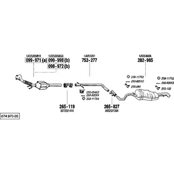 Katalyzátor katalyzátor výroba AS/BM Bosal 99-971A