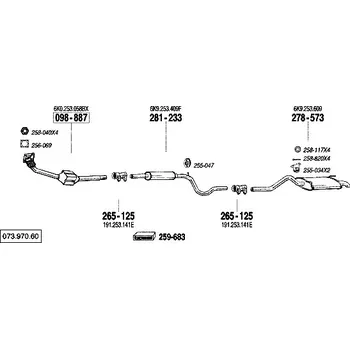Katalyzátor katalyzátor výroba AS/BM Bosal 99-887A