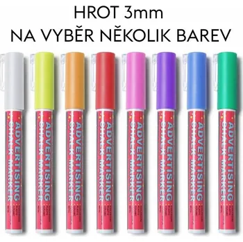 Reklamní Křídový popisovač s hrotem 3mm Barva bílá (CHMARK3WHITE)