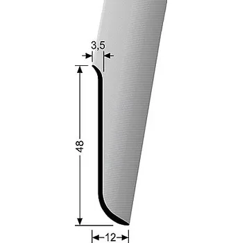 Stavební profil Soklový profil 48 mm (lepený) | Küberit 911 U Im. nerezu kart. F2G