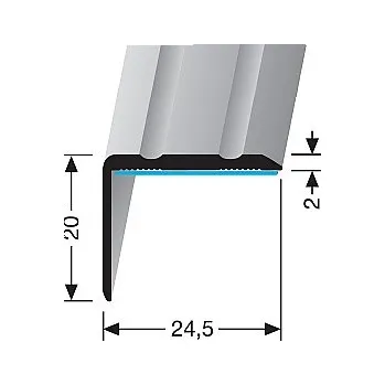 Stavební profil Schodový profil 24,5 x 20 mm (samolepící) | Küberit 235 SK SBS Bílá F15 RAL 9016