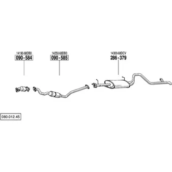 Katalyzátor katalyzátor výroba AS/BM Bosal 90-584A