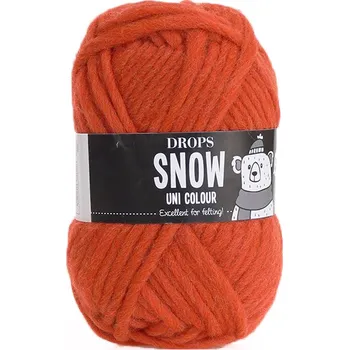 Příze Příze DROPS Snow uni color 07 - tmavá oranžová