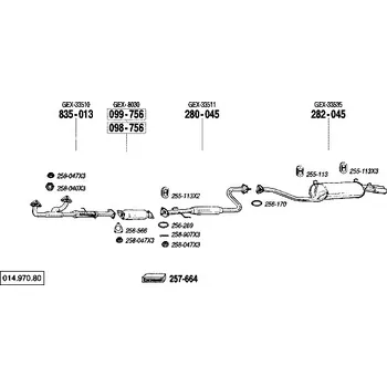 Katalyzátor katalyzátor výroba AS/BM Bosal 99-756A