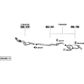 Katalyzátor katalyzátor výroba AS/BM Bosal 99-479A