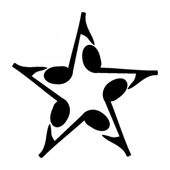 Samolepící dekorace SAMOLEPKA Music hvězda z not (01 - černá) NA AUTO, NÁLEPKA, FÓLIE, POLEP, TUNING, VLASTNÍ TEXT, TISK, AUTOSAMOLEPKY.cz, POLEPY, OBRÁZEK, LOGO, SAMOLEPKY