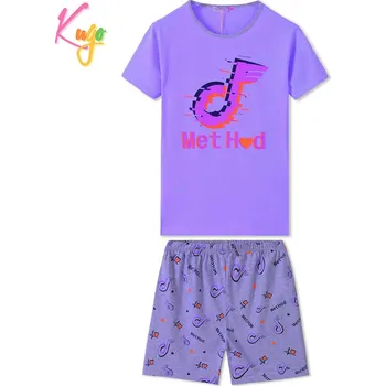 Dívčí pyžamo DÍVČÍ LETNÍ PYŽAMO fialová/šedá Kugo MP1507 (Dívčí letní pyžamo pro dorost)