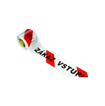 Výstražná páska Výstražná fólie potisk "ZÁKAZ VSTUPU" bílo-červená, 80mmx250m (tl.0,04mm)
