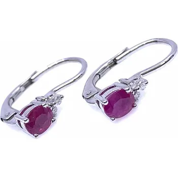 Náušnice Diante Zlaté náušnice s brilianty a rubínem 83000446