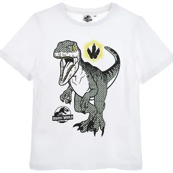 Bílé chlapecké tričko s potiskem Jurassic World dinosaur Velikost: 128