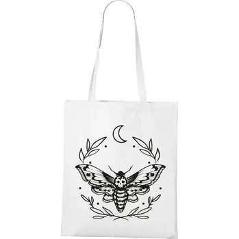 Plátěná taška Smrtihlav, Barva Bílá, Velikost 40×45 cm, Canvas Nákupní taška 1102