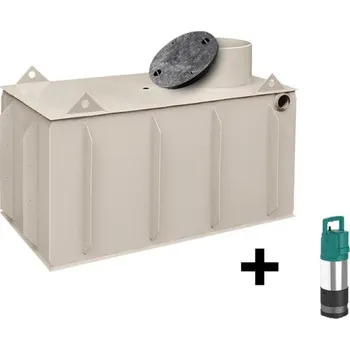 nádrž Plastová nádrž na dešťovou vodu k obetonování s čerpadlem hranatá 14 m3 - TOP nádrže