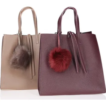 Kabelka Kabelka kůže pompon barva: bordó