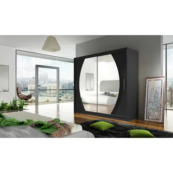 Šatní skříň ArtAdrk Šatní skříň BALTIMORE | 180 cm Skříň: Bal03/černá