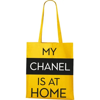 Plátěná taška My chanel is at home, Barva Žlutá, Velikost 40×45 cm, Canvas Nákupní taška Bezvatriko.cz 1119