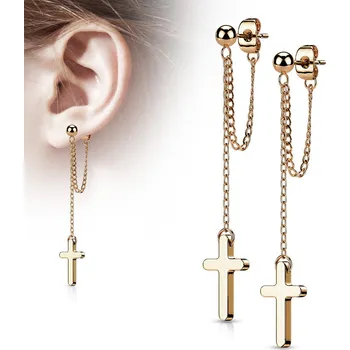 Náušnice Steel Edge Náušnice z chirurgické oceli 4089 Barva: Rose gold