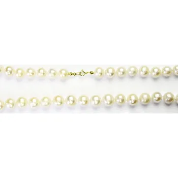 Drahý kámen Náhrdelník z přírodních říčních perel,přírodní říční perly,žluté zlato 8 mm - poslední kus
