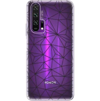 Pouzdro na mobilní telefon Odolné silikonové pouzdro iSaprio - Abstract Triangles 03 - black - Honor 20 Pro