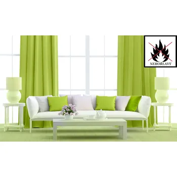 Dekorační látka Blackout nehořlavý - zelená obšití okrajů a našití stužky 150