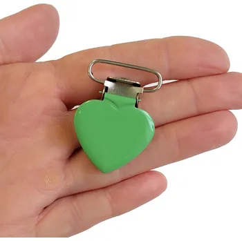 pant Šlový závěs lakovaný srdce 25mm, zelený - 1ks