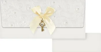 MFP Obálka na peníze svatební bílá s klíčkem